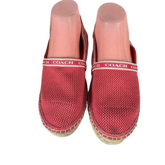 Coach Corrie Espadrille Pink Perforated Slip On Shoes Size 7 - Picture 5 of 8